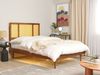 Bett mit LED AURAY 140 x 200 cm Rattan Heller Holzfarbton Bild 3