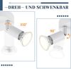 ZMH LED Deckenleuchte GU10 - 2 Moderne runde Deckenstrahler 350° Deckenspots für Küchen Flur Schlafzimmer Wohnzimmer - Ohne Leuchtmittel Weiß Bild 5