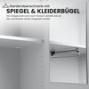 bümö office Kleiderschrank Holz abschließbar mit Spiegel, Büroschrank 80 cm breit in Buche/Silber - Flur Schrank als Garderobe für Jacken, Taschen & Co. im Arbeitszimmer - Büro Schrank, 6200-6-S-SG Bild 2