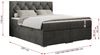 Boxspringbett, Bett, Polsterbett, zwei Bettkästen - ALDA - 200x200cm - Dunkelgrau Velours - H3 Bild 5