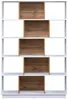 Vente-unique - DALENOR Bookcase Holz, Platte BeigeWeiß - B 30 cm x H 180 cm x L 120 cm Bild 2