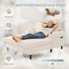 LVHOM Schlafsofa mit LED & USB, Chaiselongue mit Becherhalter & Stauraum, großes Einzelsofa bis 300kg belastbar, inkl. 3 Kissen, 129x170cm, Beige Bild 5