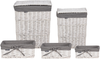 Aufbewahrungskorb 5er Set ELLA Weidenholz Weiß 50 86 L Bild 1