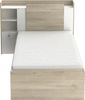Demeyere Lit Modulable 90x190/200 Avec Rangement 1 Porte 3 Niches 1 tiroir – Blanc Mat und Chêne Clair -124,5 x 226,9 x 90,5 cm Bild 3
