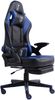 Gaming Stuhl im modernen Racing-Design mit ausziehbarer Fußstütze Gaming Chair mit verstellbaren Design Armlehnen ergonomischer Schreibtischstuhl mit extra Stützkissen Schwarz/Blau Bild 3