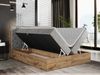Boxspringbett mit Kopfteil und Topper, Polsterbett - NESSI - 160 x 200 cm - Hellgrau Velvet - H4 - Topper T25 Bild 2