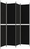 vidaXL 4-tlg. Paravent Schwarz 200x220 cm Stoff 350249 Bild 5