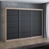 Schwebetürenschrank MES 2-türig Schrank 200 cm (mit Spiegel) Farbe: Sonoma ,schwarz Bild 2