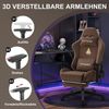 Gaming Stuhl mit Fußstütze Kopfstütze Lendenkissen 3D Armlehnen Weinrot Bild 4