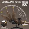 Gaming Stuhl mit Fußstütze Kopfstütze Lendenkissen 3D Armlehnen Weinrot Bild 5