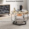 Woltu Couchtisch (1-St), Kaffeetisch mit Stauraum, Holzwerkstoff Metallrahmen Bild 3
