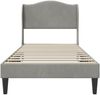 vidaXL Bettrahmen mit Kopfteil Hellgrau 80 x 200 cm Samt 42027881 Bild 4