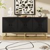 Aufbewahrungsschrank 160x38x75,5 cm – moderner schwarzer Sideboard-Schrank mit 3 Doppeltüren Bild 3