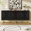 Aufbewahrungsschrank 160x38x75,5 cm – moderner schwarzer Sideboard-Schrank mit 3 Doppeltüren Bild 3