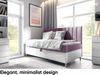 MEBLINI Kinderbett mit Bettkasten MAYA 2 80x200 – H3/Lila Samt Gepolstert Einzelbett mit Matratze - Polsterbett mit Stauraum - Bett mit Kopfteil – Stauraumbett Bild 2