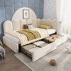 Flieks Polsterbett (1-tlg), Einzelbett Daybett Tagesbett Schlafsofa mit 2 Schubladen Samt 90x200 cm Bild 5