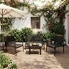Mondeer Gartenmöbel Set, Balkon Möbel Set 4-TLG mit Armlehnen, Terrassenmöbel mit Tisch Sofa und 2 Stühlen, Textilene, für Garten Balkon Außen, Schwarz Bild 3