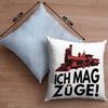 Trendation Dekokissen Trendation - ich Mag Züge Kissen Geschenk Eisenbahner Lokführer Spruch Bild 4