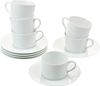 Retsch Arzberg Tasse Kaffeetasse HEIKE WEISS komplett mit Untertasse, Set 12tlg. Porzellan, 12-tlg, Porzellan, Frühstückstassen für 6 Personen, klassisches Design in weiss Bild 3