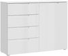 Kommode >SIENNA< in weiß glanz Dekorfolie - 110,1x84,9x34,4cm (BxHxT) Bild 2