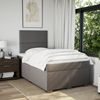 vidaXL Boxspringbett mit Matratze Taupe 120x200 cm Stoff 3292752 Bild 4