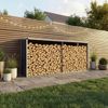 Feuerholzregal Kalmar 352x80x152cm aus Stahl Anthrazit [casa. pro] Bild 2