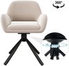 Merax 360° Drehbarer Esszimmerstuhl, Samt, 2er-set, Mit Handläufe, Modern und schlicht, Polsterstühle, Sessel, Beige Bild 5