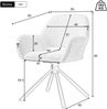 Merax 360° Drehbarer Esszimmerstuhl, Samt, 2er-set, Mit Handläufe, Modern und schlicht, Polsterstühle, Sessel, Beige Bild 4