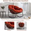 LVHOM Schaukelstuhl mit gepolstertem Kissen, Rattanstuhl mit Stahlrahmen, Lounge Sessel, Schaukelsessel, 1 St, für Balkon/Garten/Wohnzimmer/Schlafzimmer Bild 4