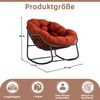 LVHOM Schaukelstuhl mit gepolstertem Kissen, Rattanstuhl mit Stahlrahmen, Lounge Sessel, Schaukelsessel, 1 St, für Balkon/Garten/Wohnzimmer/Schlafzimmer Bild 3
