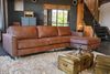 KAWOLA Ecksofa VILNIUS 3-Sitzer mit Longchair rechts Lederfaserstoff cognac 85 x 170 x 286 cm Bild 2