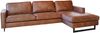 KAWOLA Ecksofa VILNIUS 3-Sitzer mit Longchair rechts Lederfaserstoff cognac 85 x 170 x 286 cm Bild 3
