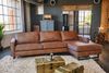 KAWOLA Ecksofa VILNIUS 3-Sitzer mit Longchair rechts Lederfaserstoff cognac 85 x 170 x 286 cm Bild 4