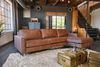KAWOLA Ecksofa VILNIUS 3-Sitzer mit Longchair rechts Lederfaserstoff cognac 85 x 170 x 286 cm Bild 5