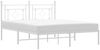 vidaXL Bettgestell mit Kopfteil Metall Weiß 150x200 cm 374390 Bild 2