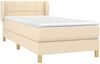 Einzelbett, Polsterbett mit Matratze Stoff Creme 100x200 cm Bild 3