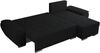 Universelles Ecksofa mit Schlaffunktion, Bettkasten und losen Kissen, gesteppte Sitzfläche - UMBRIA - Schwarz Boucle Bild 5