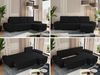 Universelles Ecksofa mit Schlaffunktion, Bettkasten und losen Kissen, gesteppte Sitzfläche - UMBRIA - Schwarz Boucle Bild 2