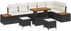 vidaXL Gartensofa-set mit Kissen 9 pcs Schwarz und Creme 3363325 Bild 2