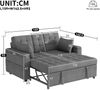 2-Sitzer Schlafsofa B 159 x T 142,5 x H 92 cm aus Baumwoll-Leinenstoff mit Schlaffunktion Bild 5