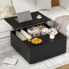 FABATO Couchtisch eckig, höhenverstellbar mit verstecktem Staufach, Landhaus-Design (1-St), mit einem sanften Hebe-Mechanismus, schwarz Bild 3