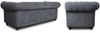 Schlafsofa Chesterfield Asti Bis 3-Sitzer, Sofa mit Schlaffunktion, Couch 3-er, Couchgarnitur, Sofagarnitur, Holzfüße - Glamour Design (Schwarz (Capri 19)) Bild 3