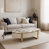 Livin Hill Stilig ST923 Couchtisch, MDF, Kunstmarmor, Edelstahl, 38 x 80 x 150 cm Bild 3