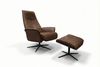 KAWOLA Relaxsessel FERREIRA Drehsessel Lederfaserstoff cognac mit Hocker 106 x 84 x 78 cm Bild 3