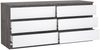 Dmora Kommode Abacadabra, Wohnzimmerbuffet, Wohnzimmer-Sideboard, Moderne Küchen-Speisekammer, 154x50 h70 cm, Zement und Glänzendes Weiß Bild 4
