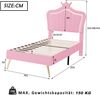 Kindereinzelbett 90×200 cm aus Kunstleder mit LED-Beleuchtung, rosa Bild 4