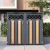 Mülltonnenbox, mit Klappdeckel, rautenförmige Lüftungsöffnung, trash storage compartments,Abschließbar, Zwei Türen, Bild 2
