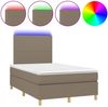 vidaXL Boxspringbett mit Matratze & LED Taupe 120x190 cm Stoff 3270236 Bild 2