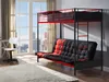 Vente-unique - MODULO Bett Metall SchwarzRot - B 96 cm x H 170 cm x L 198 cm Bild 3
