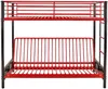 Vente-unique - MODULO Bett Metall SchwarzRot - B 96 cm x H 170 cm x L 198 cm Bild 5